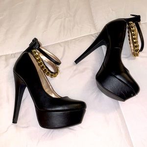 Black platform high heels
